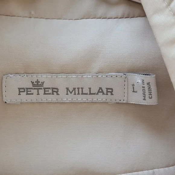 Peter Millar Puffer Vest Jacket Womens Large Beige Quilted - Picture 10 of 12